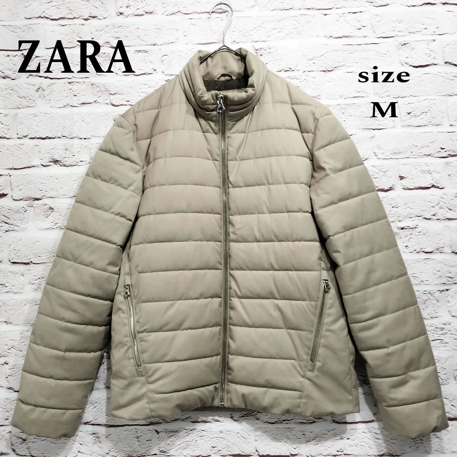 スタンドカラー】ザラ ZARA 中綿ジャケット - メルカリ