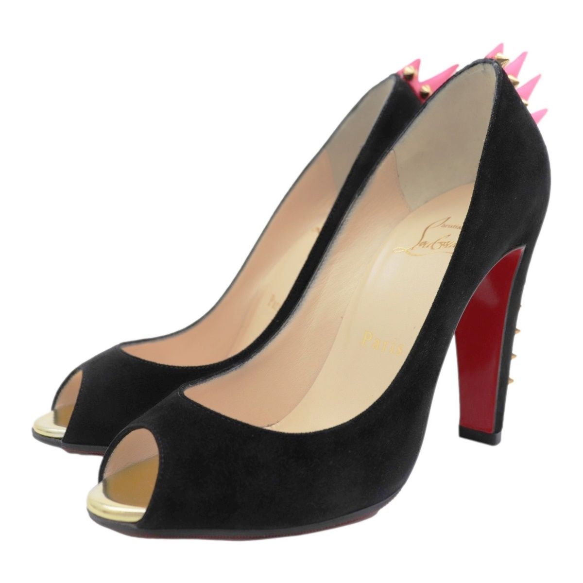 クリスチャンルブタン美品スタッズヒールパンプス 【公式通販】