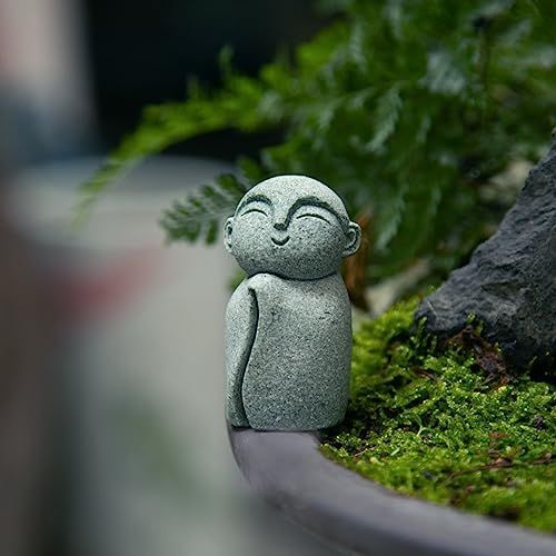 RemeeHi 新お地蔵さんセット癒し可愛い小型置物祈りお地蔵様おじぞうさま守り神みかげ石 幸せ願い縁の良いおきもお かわいい御影石 神仏像 (笑顔)