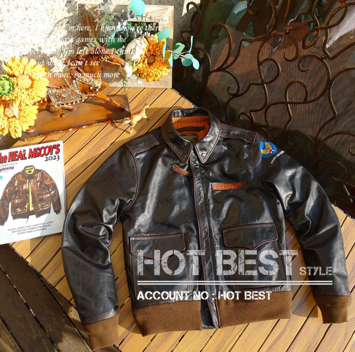 カウハイド 復刻40's アビエイタースタイル レザージャケット メンズ