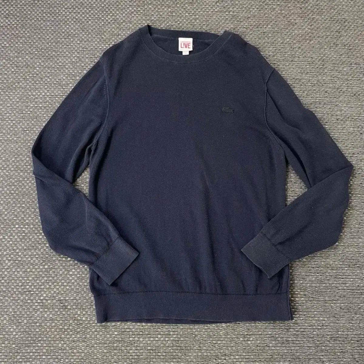 【雷市場（ポンジャン）商品韓国直送】 LACOSTE(ラコステ) ネイビー ラウンドネック コットン ニット セーター