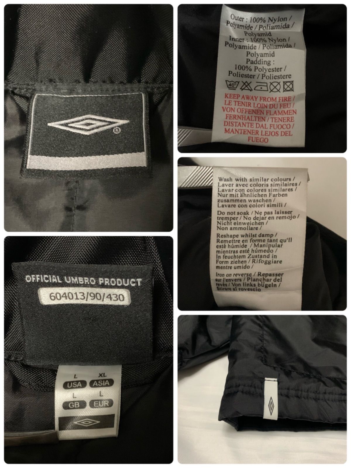 90-00s UMBRO Nylon Puffer Jacket アンブロ 中綿ナイロン