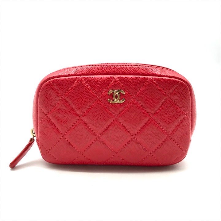 【美品】シャネル キャビアスキン ポーチ ココマーク 赤 シリアルシールあり 楽天市場】CHANEL シャネル ココマーク バニティバッグ ミニポーチ