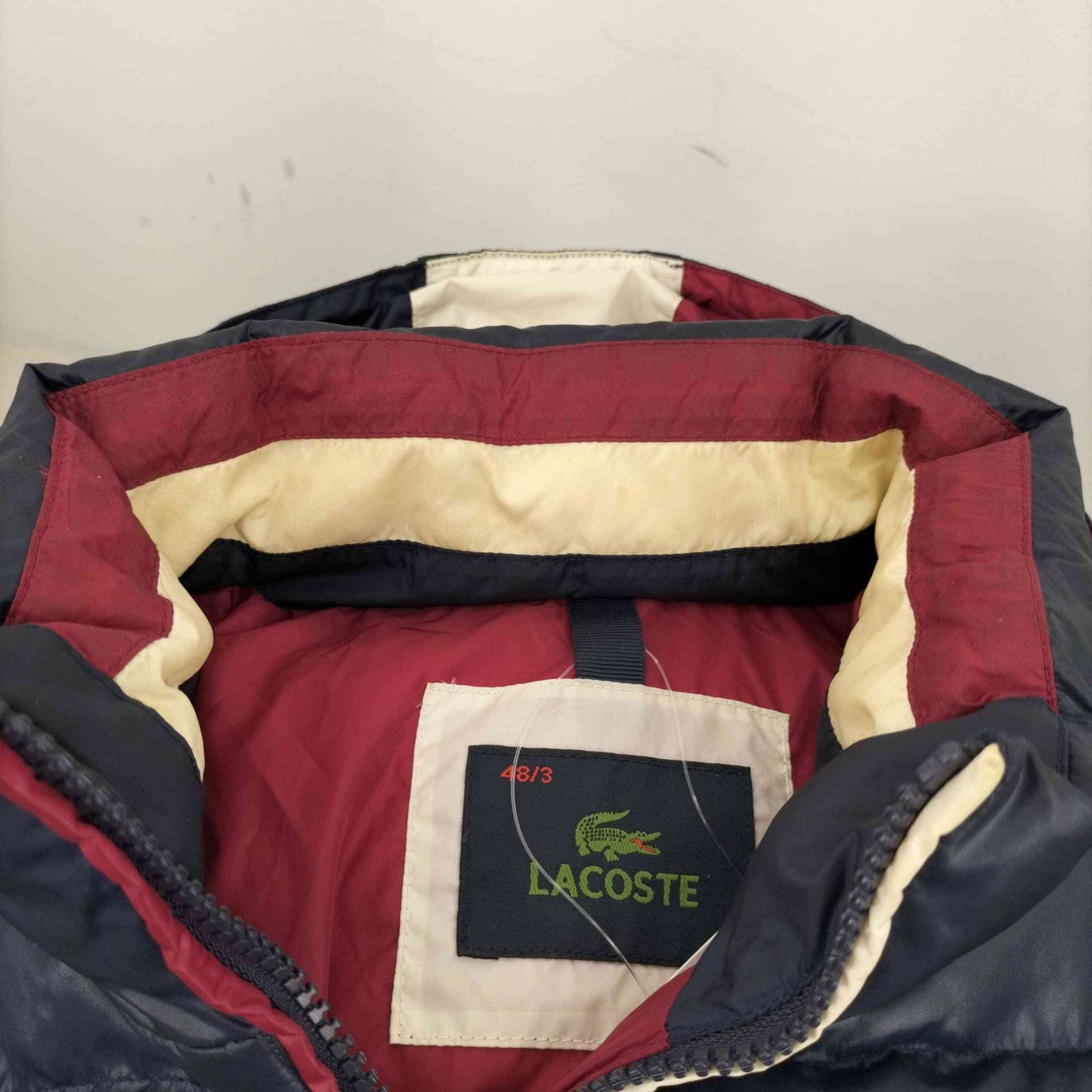 ラコステ LACOSTE トリコロール フーデッド ダウンジャケット 