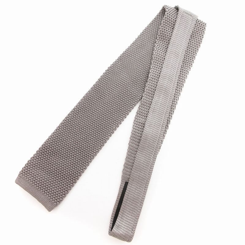 dunhill ダンヒル　ニットタイ　100%シルク　スクエア　ナロータイ　美品 dunhill 新古品 ダンヒル イタリア製 スクエア シルク