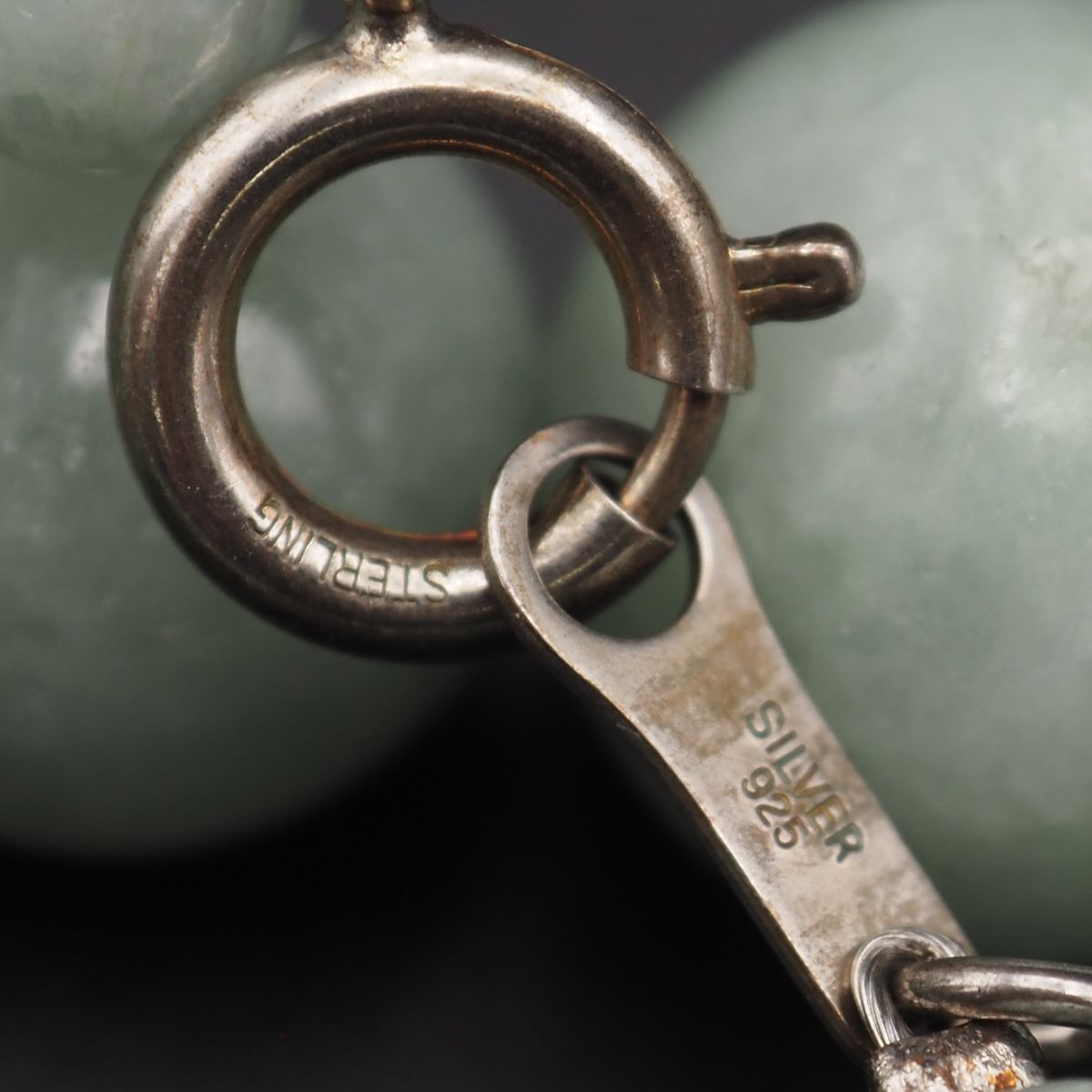 B305 翡翠 ヒスイ STERLING SILVER925刻印 ネックレス デザイン