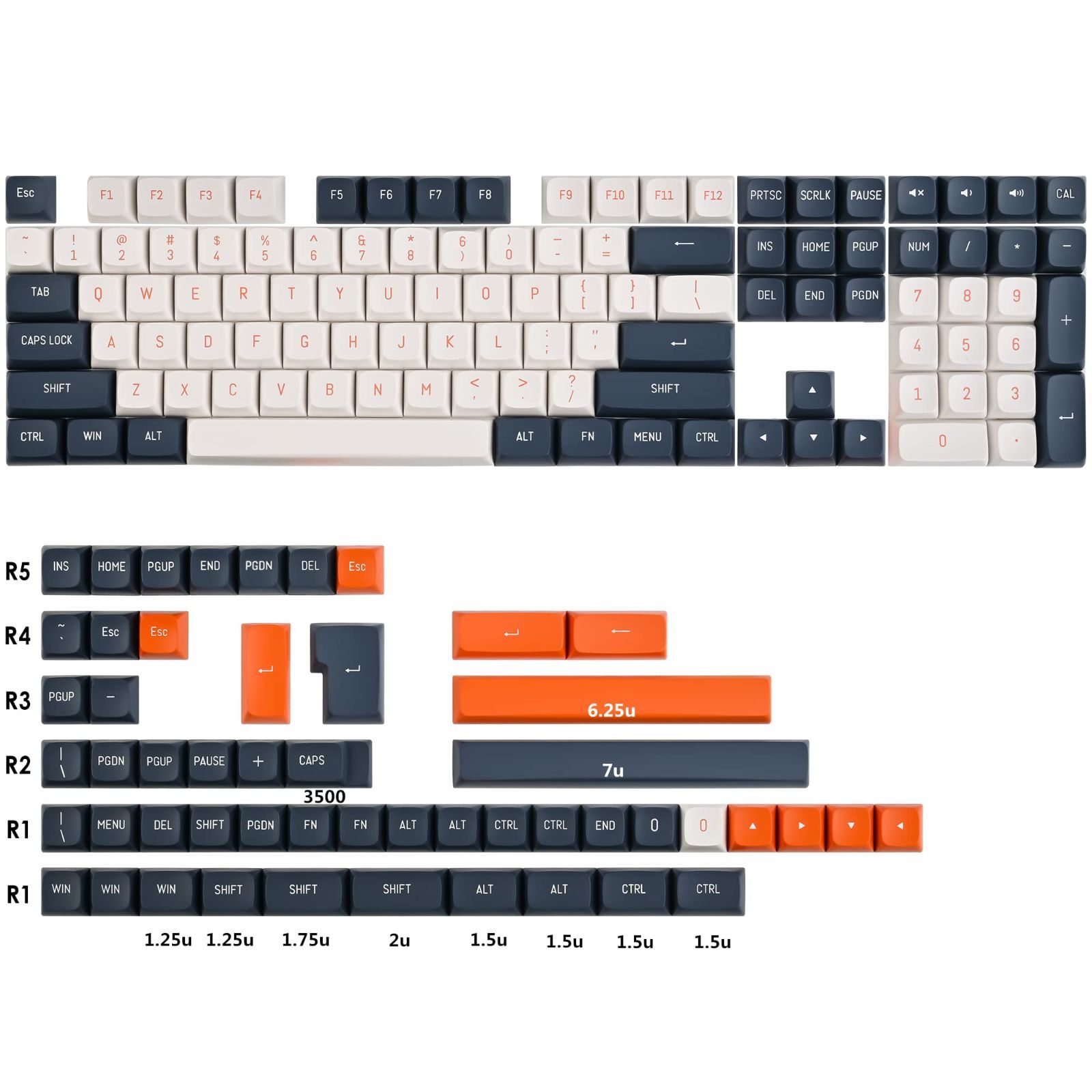 【フォロー割】orange CSAカスタムキーキャップ、160キーダブルショットキーキャップセットはCherry/Gateron MXスイッチ60%/64/GK61ゲーミングメカニカルキーボード用 - | Enter CSAカスタムキーキャップ、160キー orange ダブルショットキー