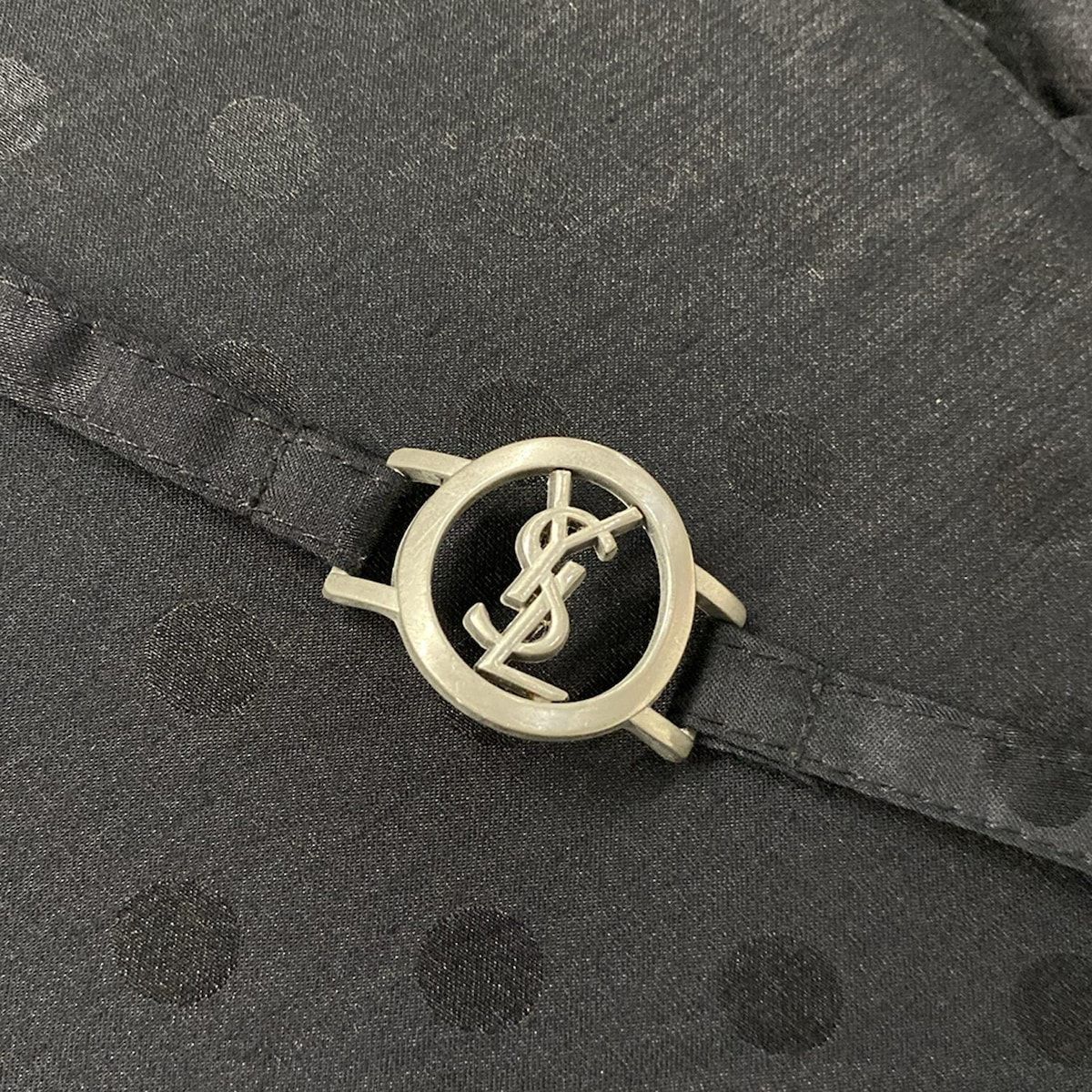 YvesSaintLaurent(イヴサンローラン) 日傘美品 - 黒 日傘/ドット