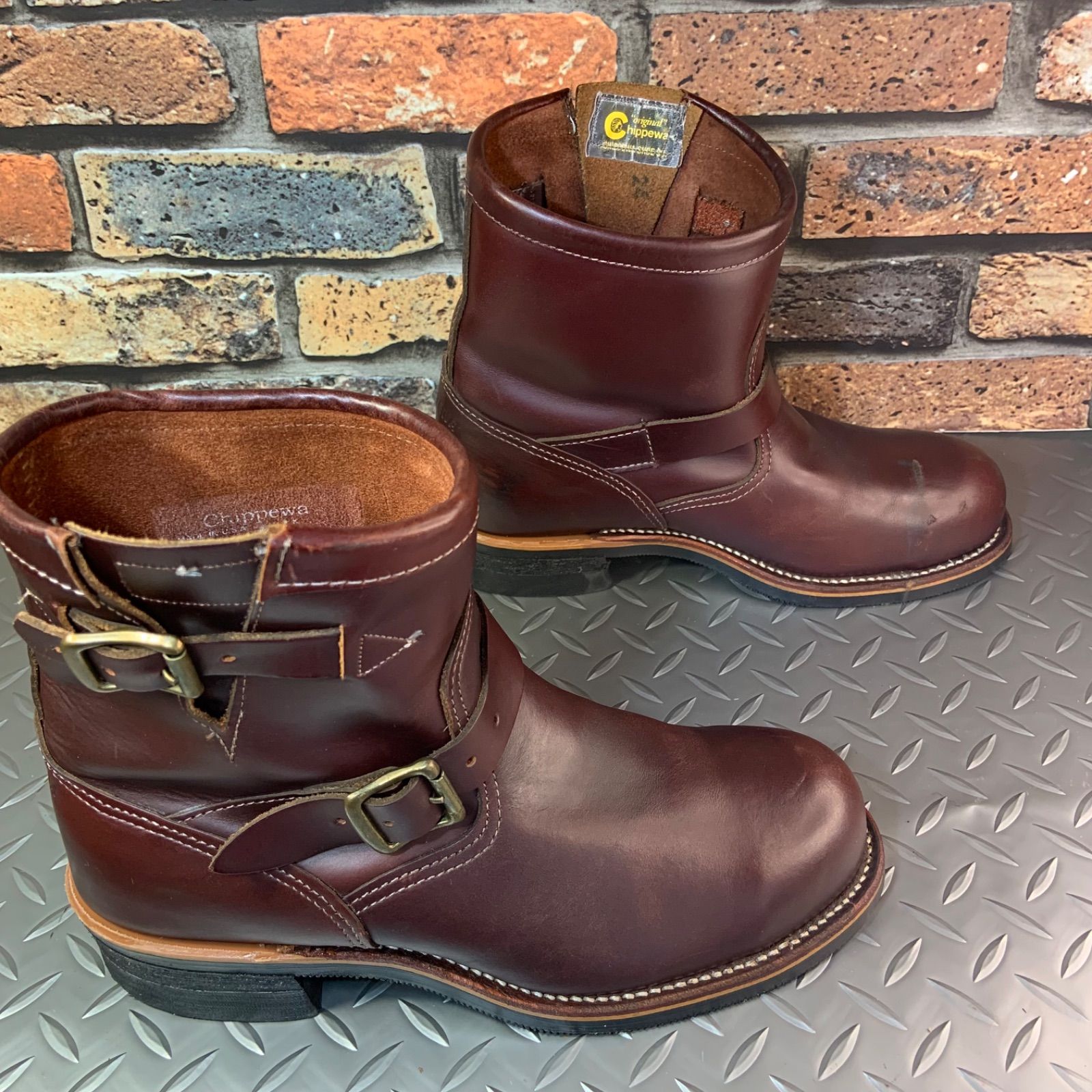CHIPPEWA チペワ 91067 ショートエンジニアブーツ 8E 90s USA製 CHIPPEWAチペワ ショート エンジニアブーツ 黒 7.5E