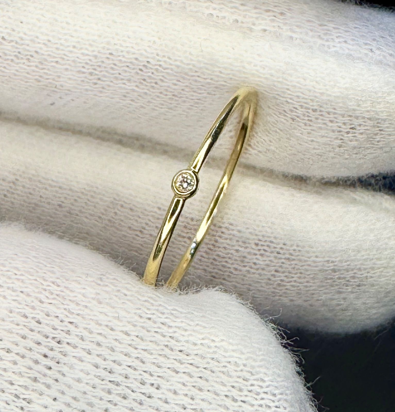 ete bijoux K18YG スキニー ダイヤモンド リング 11号