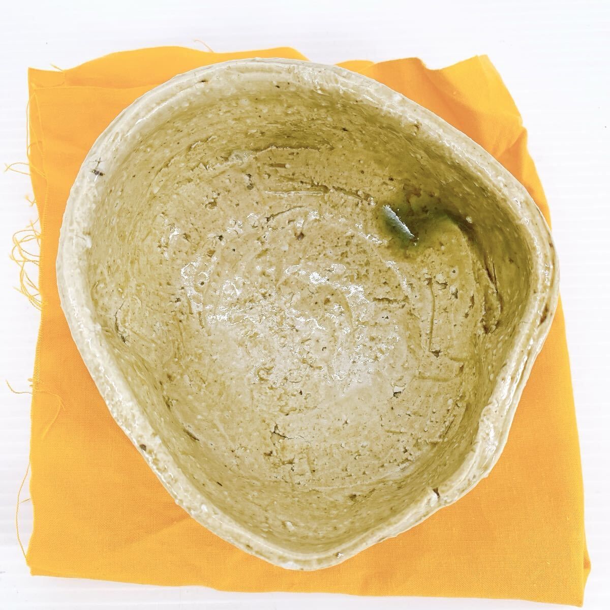 最上位作　鯉江　良二　オリベ　茶碗　織部　共箱　本物保証 茶道具 抹茶碗 茶器 最上位作 鯉江 良二 オリベ 茶碗 織部 共箱 本物保証 茶道具