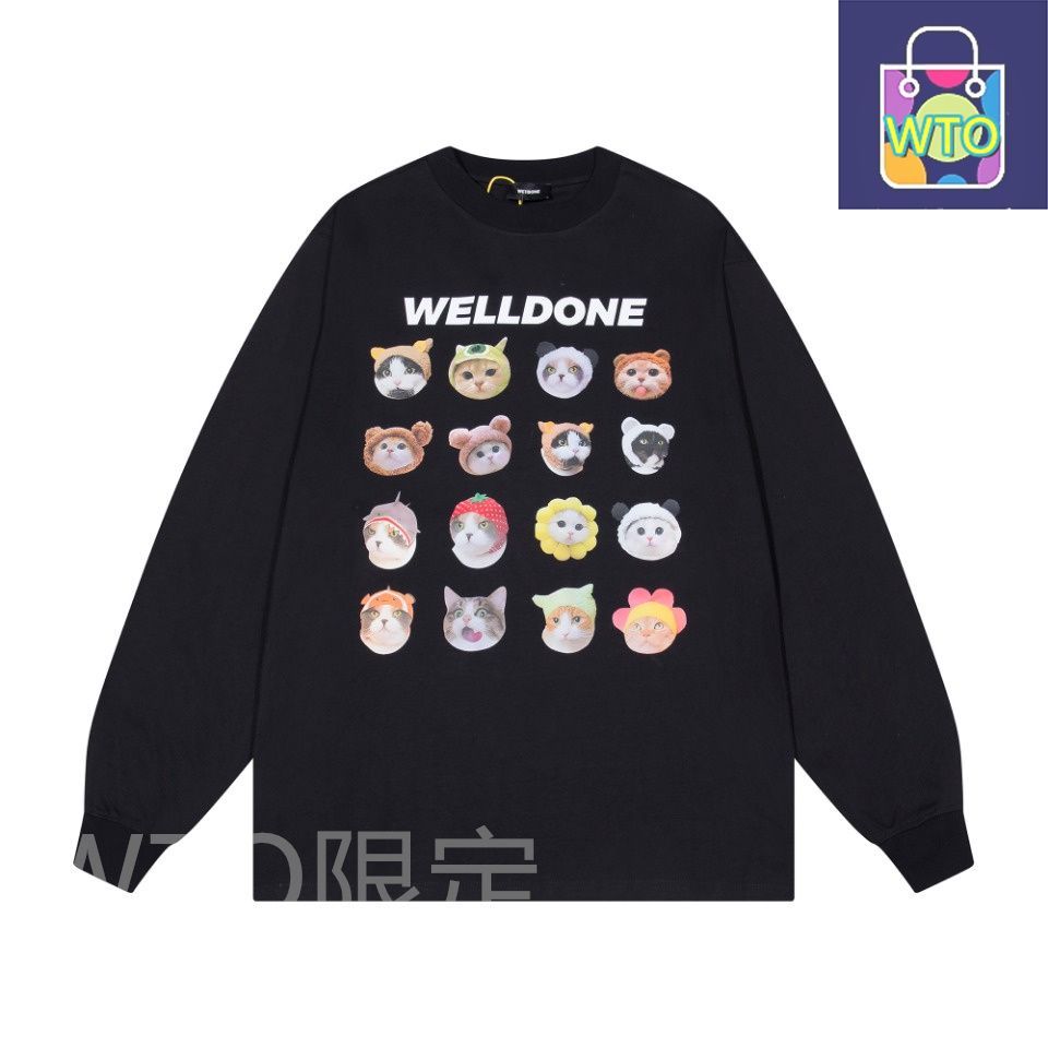 ON 827 メンズ ロングスリーブ Tシャツ プリント ブラック|ホワイト S-L | ♥品 -WTO輸入1