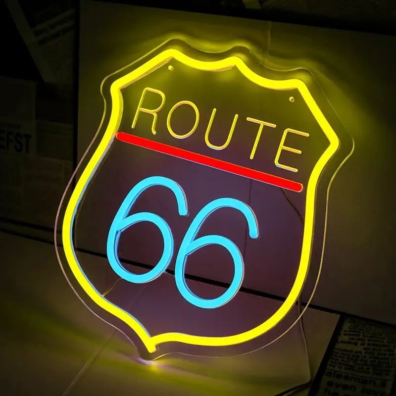 ルート66 ROUTE66 LED 看板 ネオンサイン ネオン管 ネオンライト ルート66 LED ロープ ネオンサイン ROUTE66 インテリア