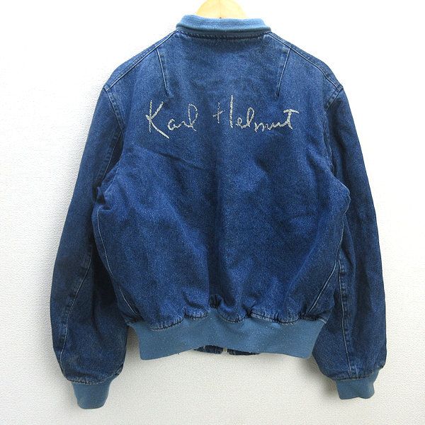 H■カールヘルム/KARL HELMUT フルジップ デニムジャケット Gジャン バックロゴプリント【メンズL程度】MENS■23【中古】