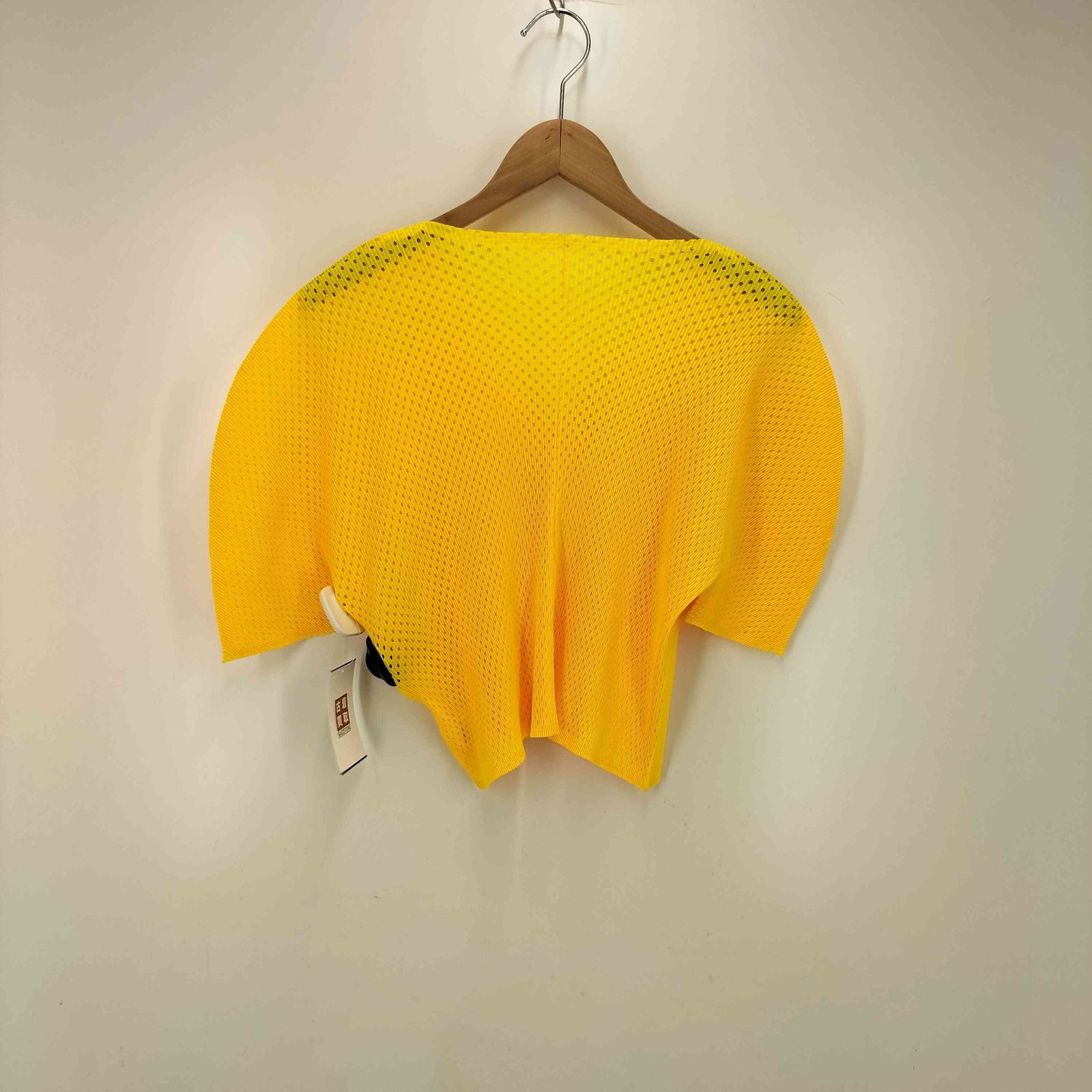 美品 プリーツプリーズ 半袖カーディガン ボリュームスリーブ メッシュ プリーツプリーズイッセイミヤケ PLEATS PLEASE ISSEY MIYAKE