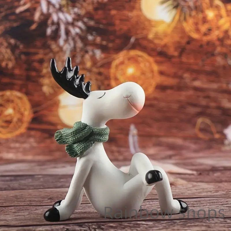 手作りレジン製クリスマストナカイフィギュア -