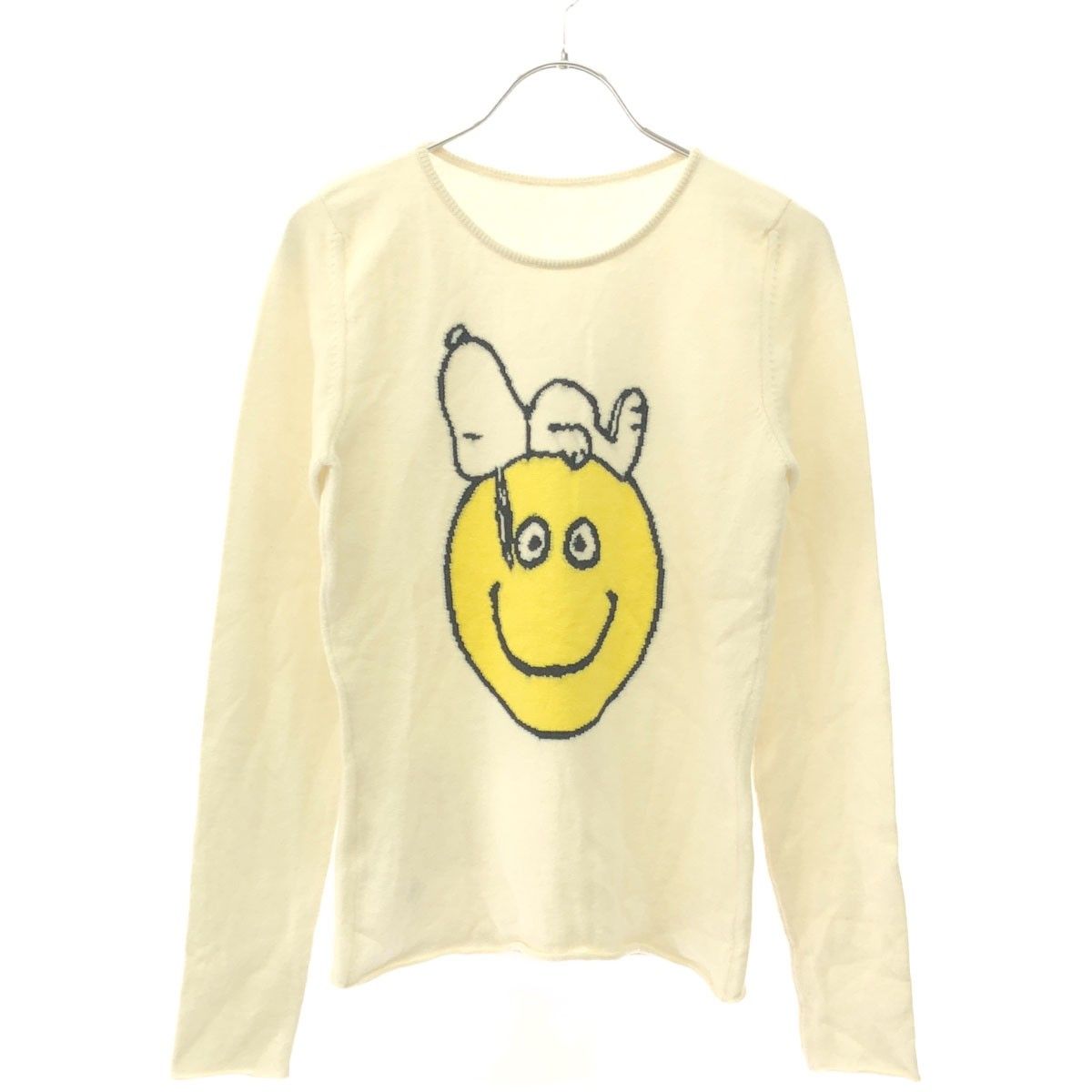 lucien pellat-finet ルシアンペラフィネ PEANUTS コラボレーション スヌーピー カシミヤニットセーター  アイボリー S ITCSPU3CVIAG lucien pellat-finet ルシアンペラフィネ PEANUTS