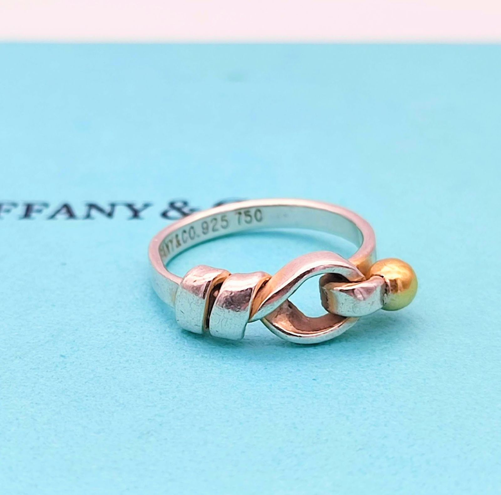 TIFFANY&Co. ティファニー 925/750 フック＆アイ リング-