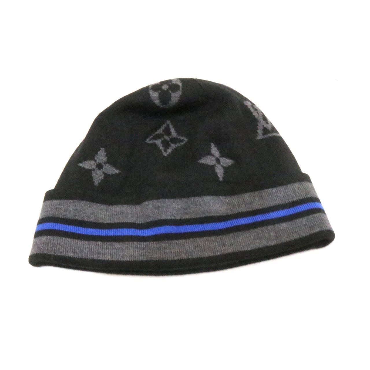 中古A】LOUIS VUITTON ルイヴィトン FREE メンズ ニットキャップ ビーニー ロゴ モノグラム M76821 黒 グレー 青 ウール  中古A 古着 - メルカリ
