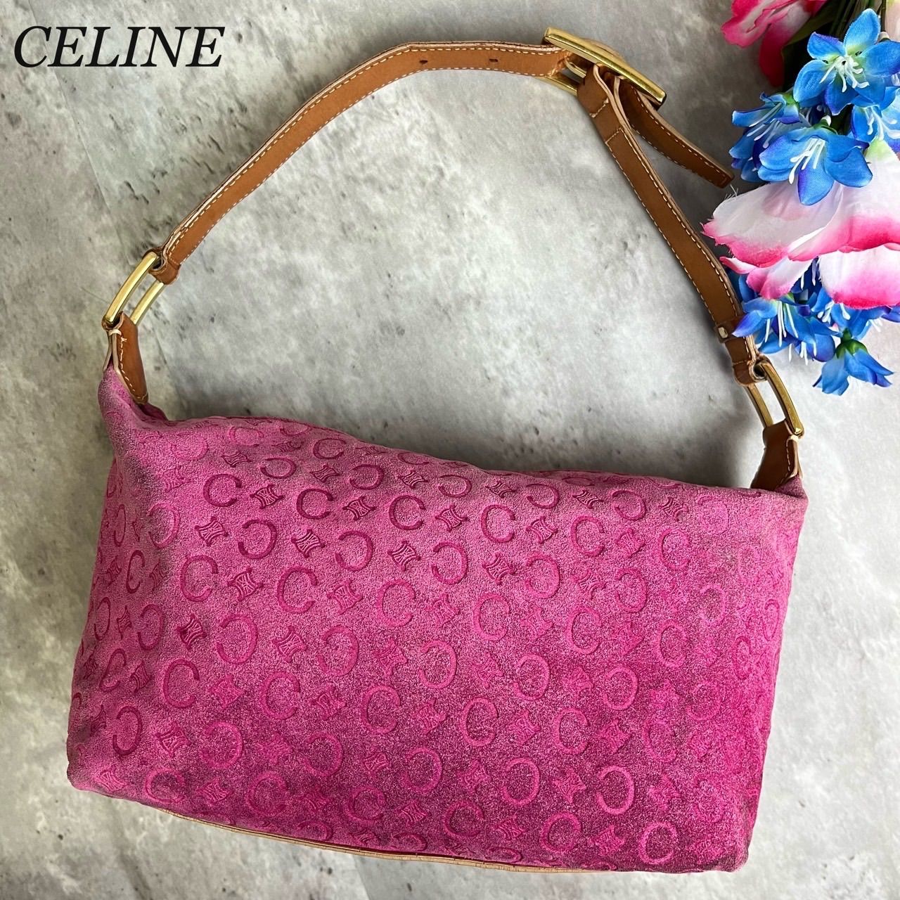 セリーヌ CELINE ブレスレット バッグ マカダム柄 ゴールド色