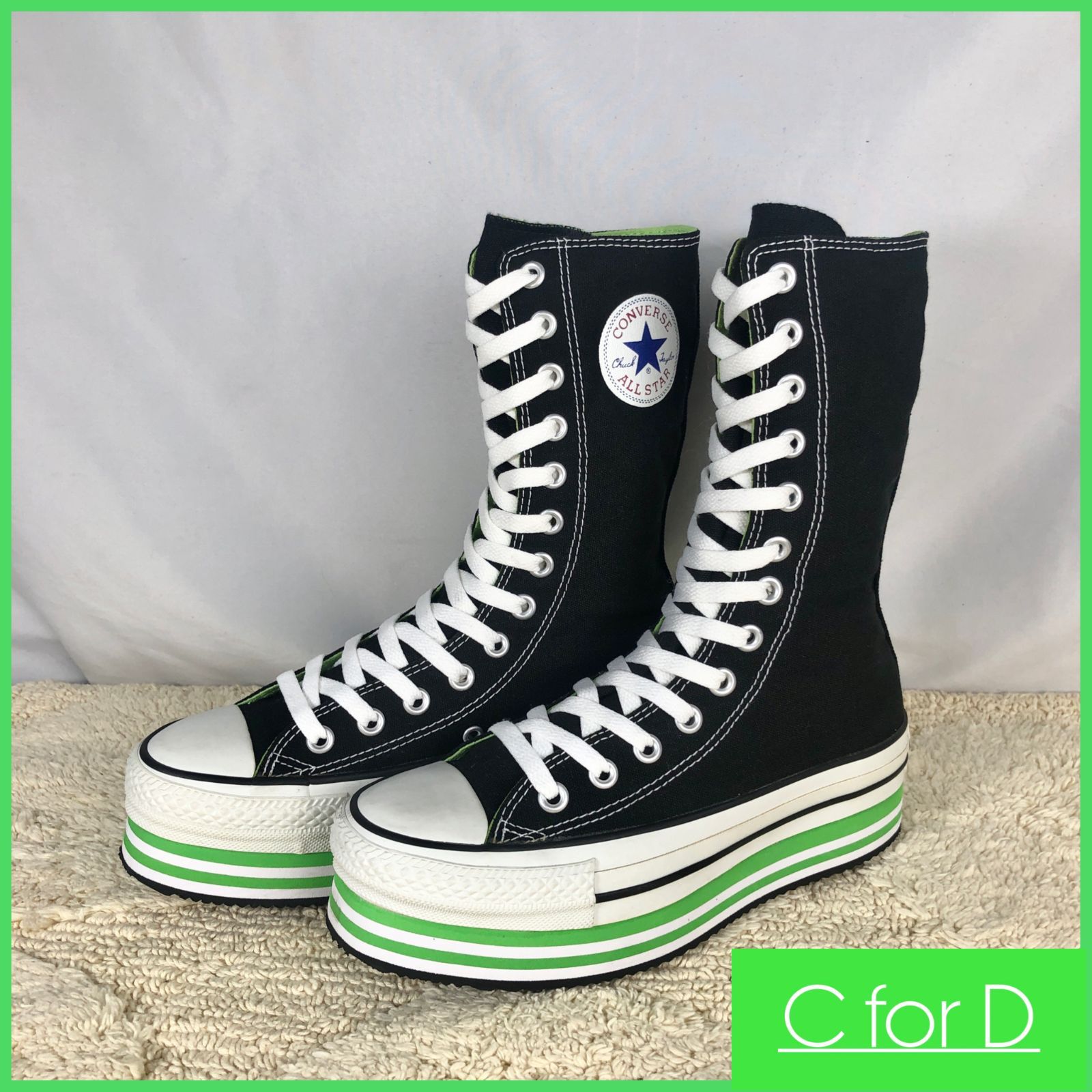 ☆CONVERSE☆23.5cm☆美品/ハイカット☆厚底スニーカー☆-ダッフィー 