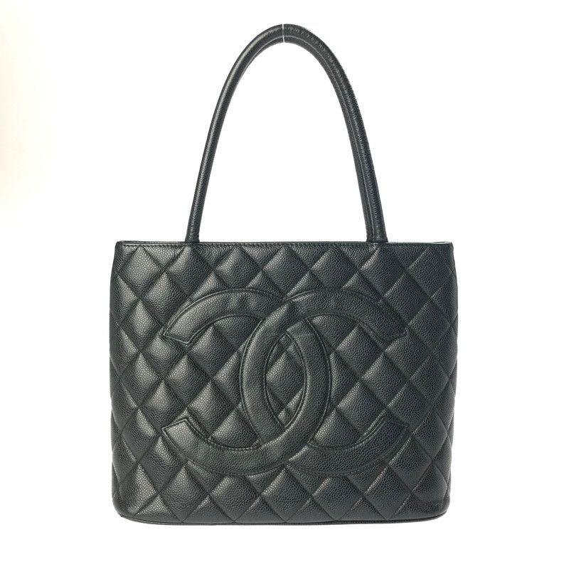 レディース CHANEL シャネル キャビアスキン 復刻 トートバッグ A01804 シルバー金具 ココマーク カバン 180-250410-hi-02-TAG