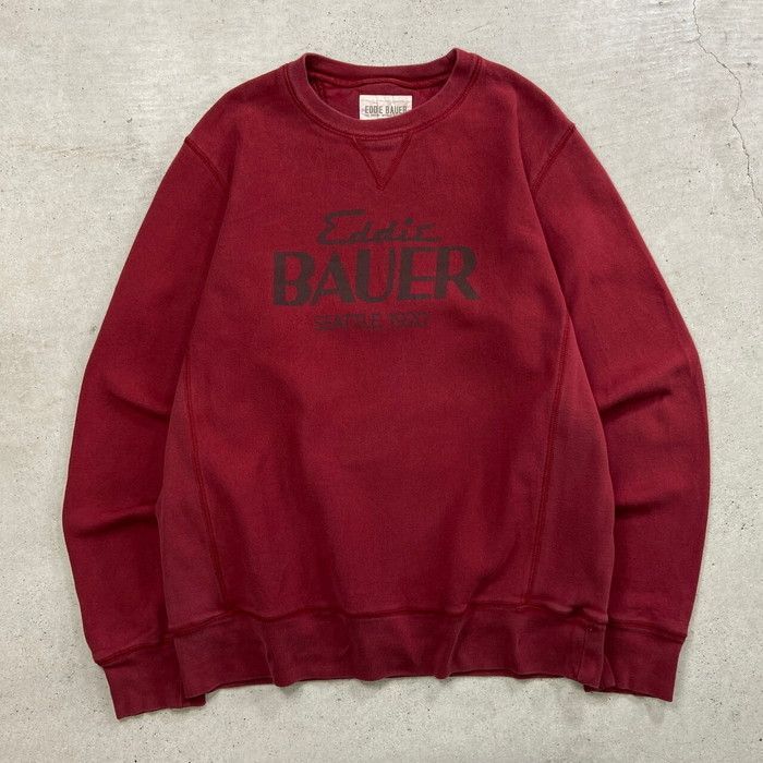 Eddie Bauer エディーバウアー ブランドロゴプリント スウェットシャツ リバースタイプ メンズXL 