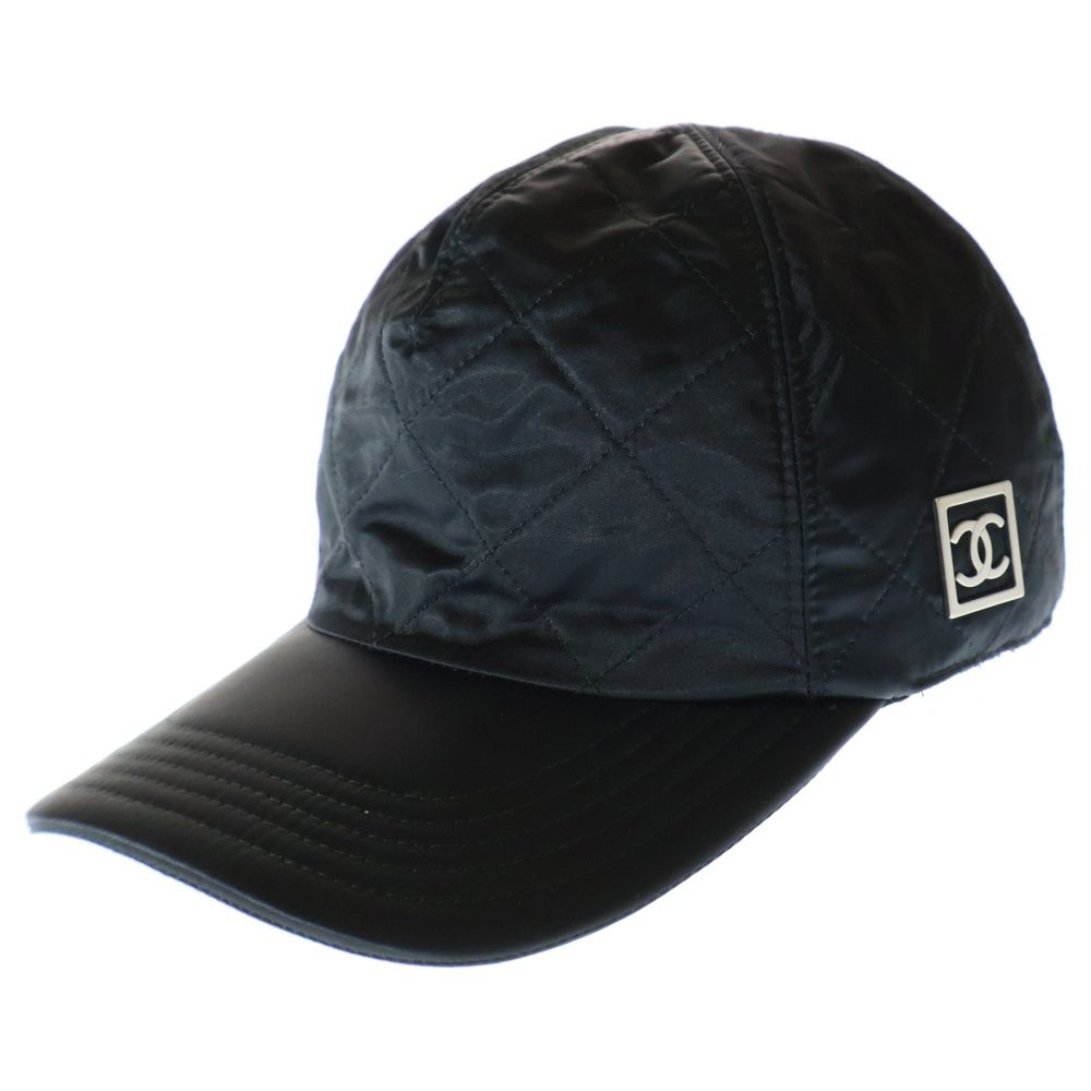 CHANEL シャネル ココマーク キルティングステッチキャップ 帽子 ブラック レディース