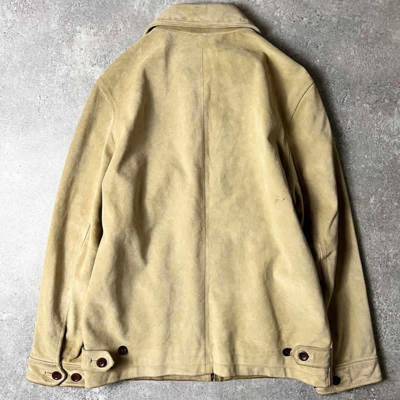 00s BANANA REPUBLIC サテン ライナー 本革 スエード レザー