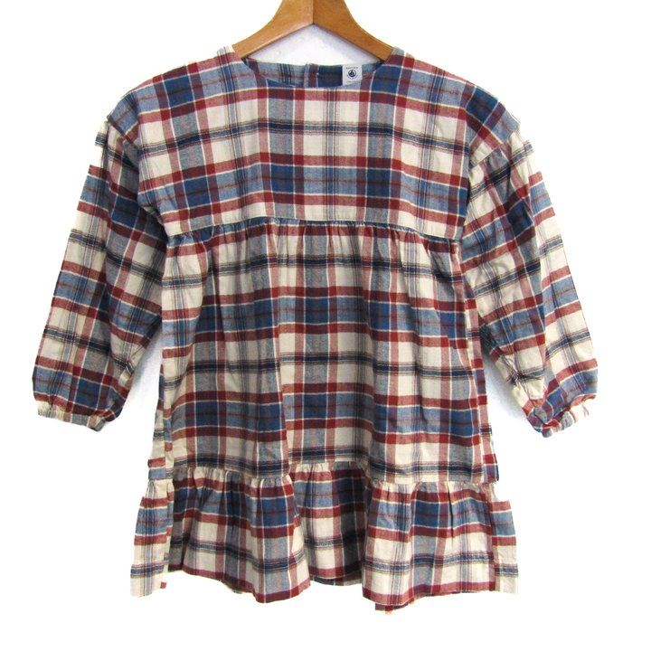 petit bateau プチバトー　2019A/W グレーチェックワンピース PETIT BATEAU｜イギリス刺繍ワンピース | Rakuten Fashion(楽天