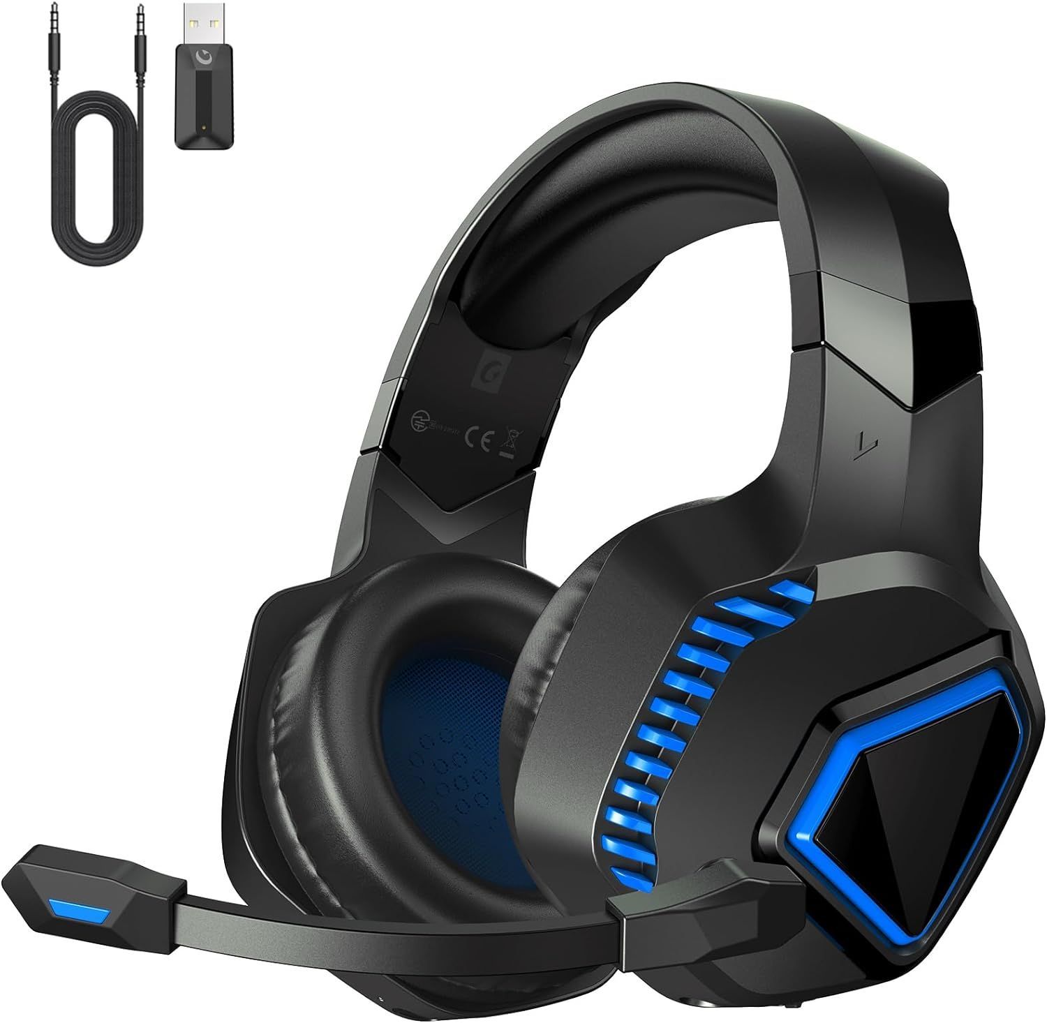 ゲーミングヘッドセット Bluetooth 5.2 2.4G 無線 有線 3way接続 ノイズキャンセリング ミュート マイク 50MMドライバー低遅延