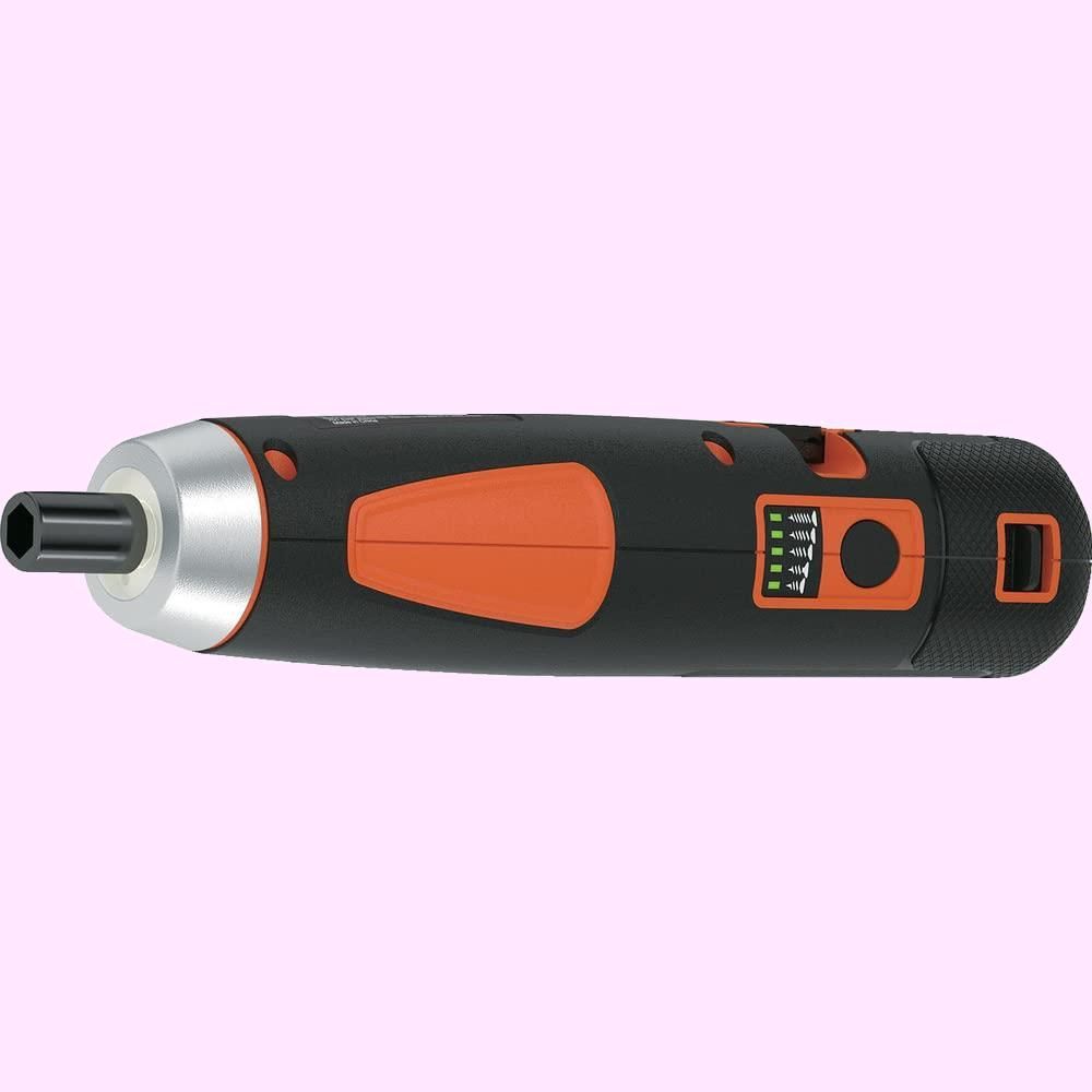 Color:1)ブラック_Style:通常版 ブラックアンドデッカー(BLACK+DECKER) コードレス プッシュドライバー DIY 電動工具 締付工具 5段階調節 コンパクト LEDライト搭載 3.6V ビット 26種 キャリングケース 