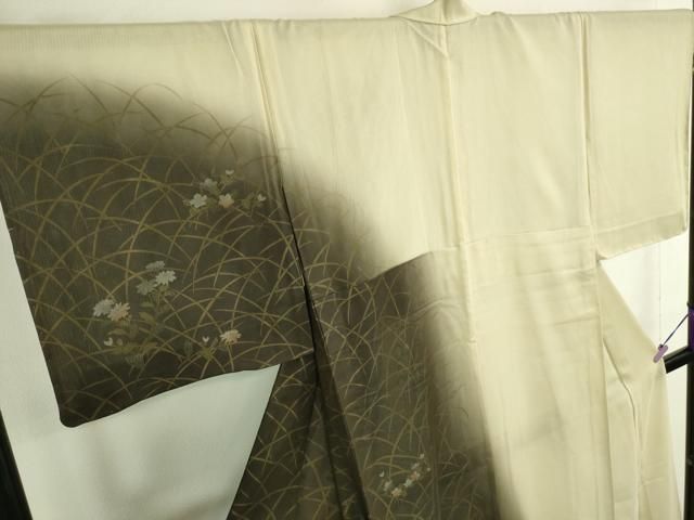 平和屋本店■極上　訪問着　無双　紗×絽　螺鈿　人物　舞　草花　暈し染め　金彩　逸品　未使用　DZAA6373kh5 平和屋本店□極上 訪問着 無双 紗×絽 螺鈿 人物 舞 草花 暈し染め 金彩