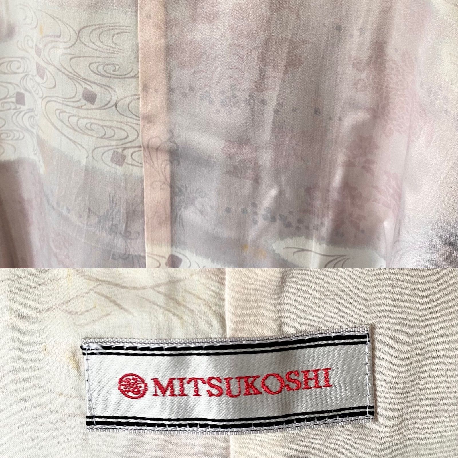 薄紫の花模様の道行〉SALE 絵羽 暈し染め しぼ 未使用に近い美品 裄  