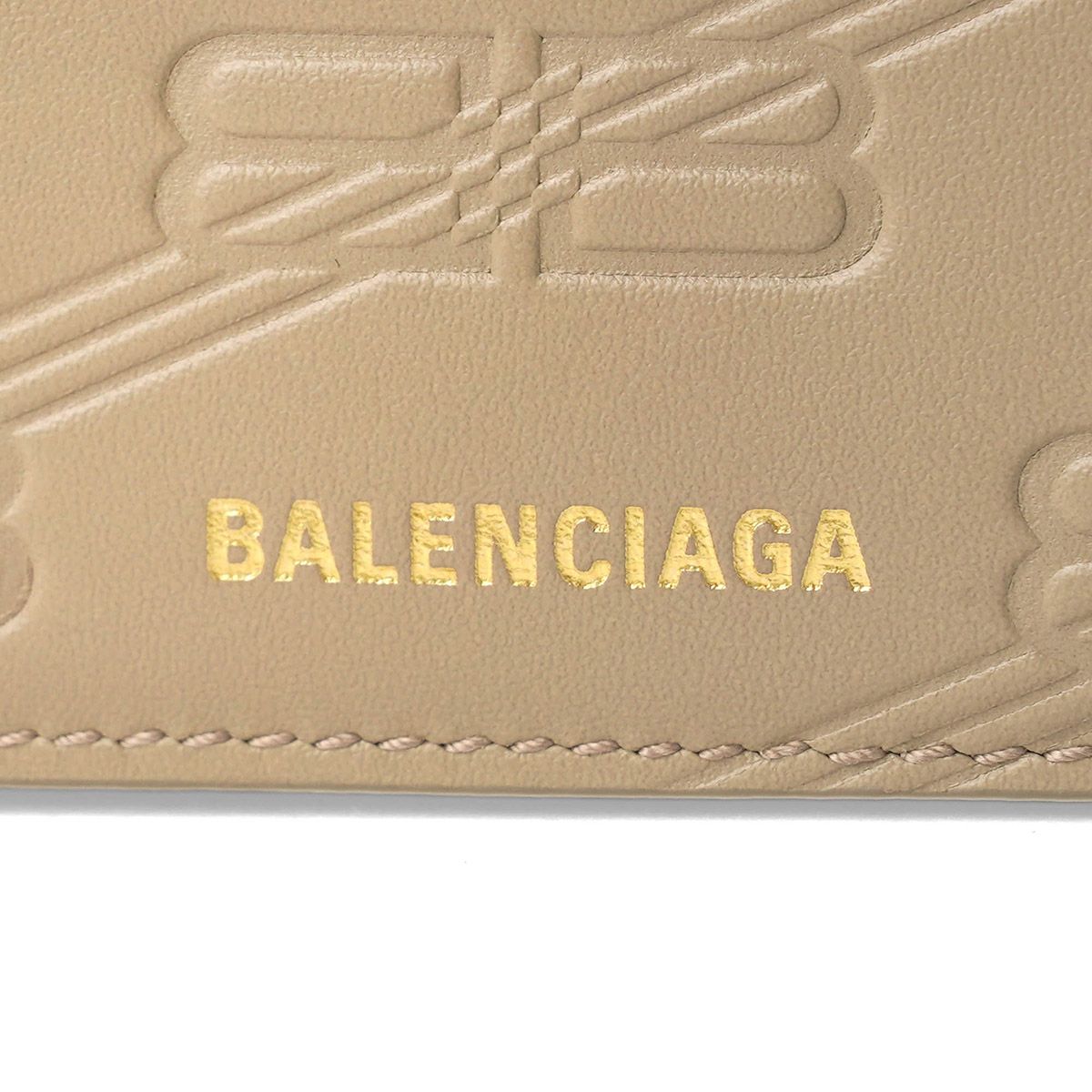 新品 バレンシアガ BALENCIAGA 3つ折り財布 シグネチャー トープ