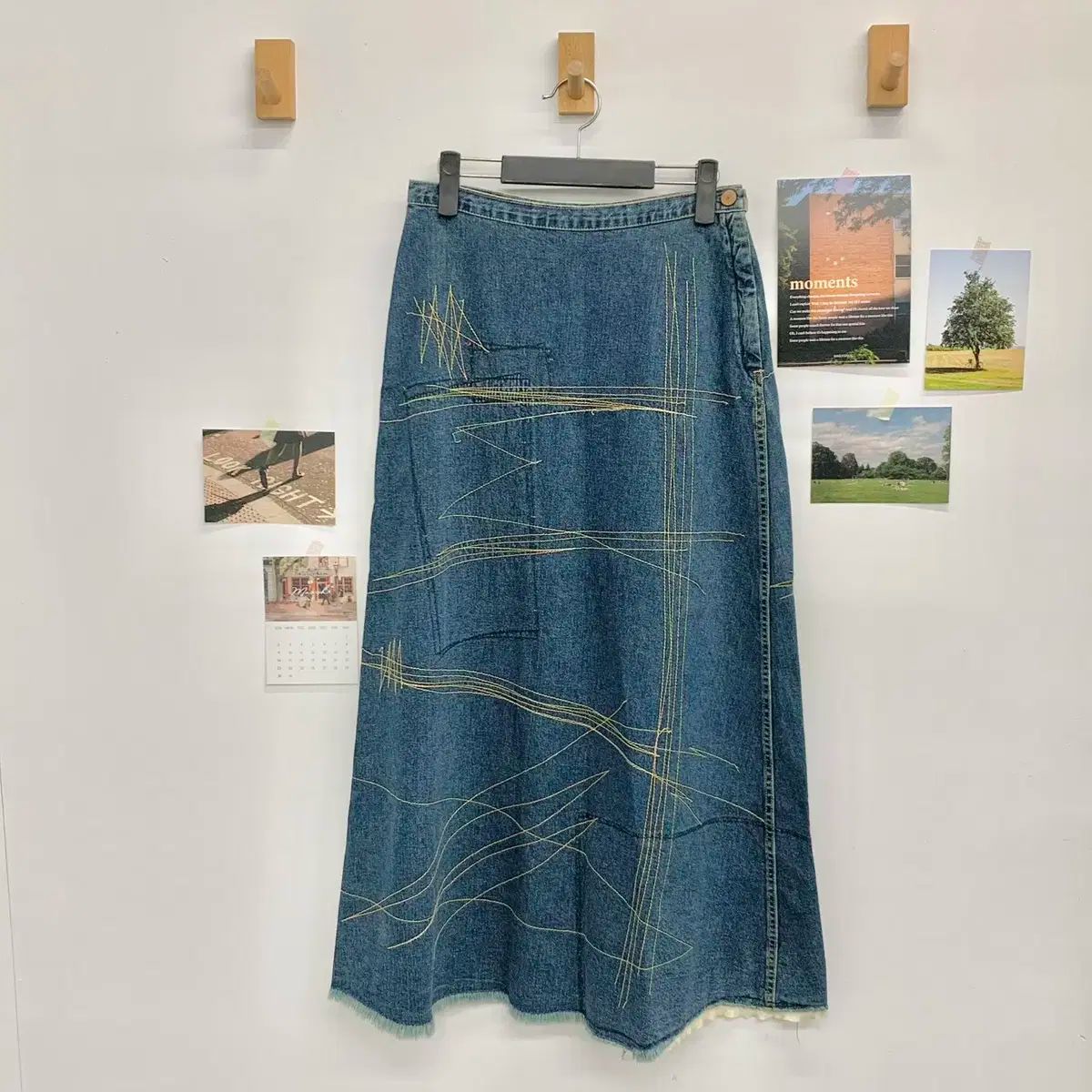 W F HYSTERIC GLAMOUR ヒステリックグラマー オーバーロック ステッチ デニム スカート