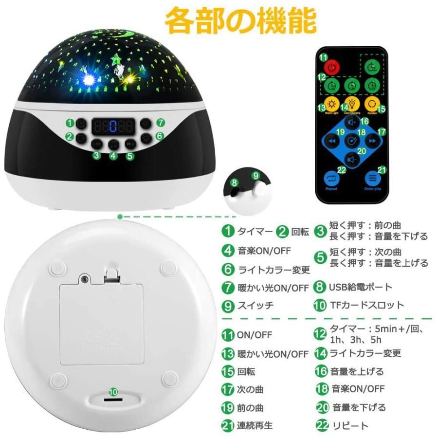 スタープロジェクターライト プラネタリウム 家庭用 本格的 星空ライト 熱かっ 360度回転 音楽再生