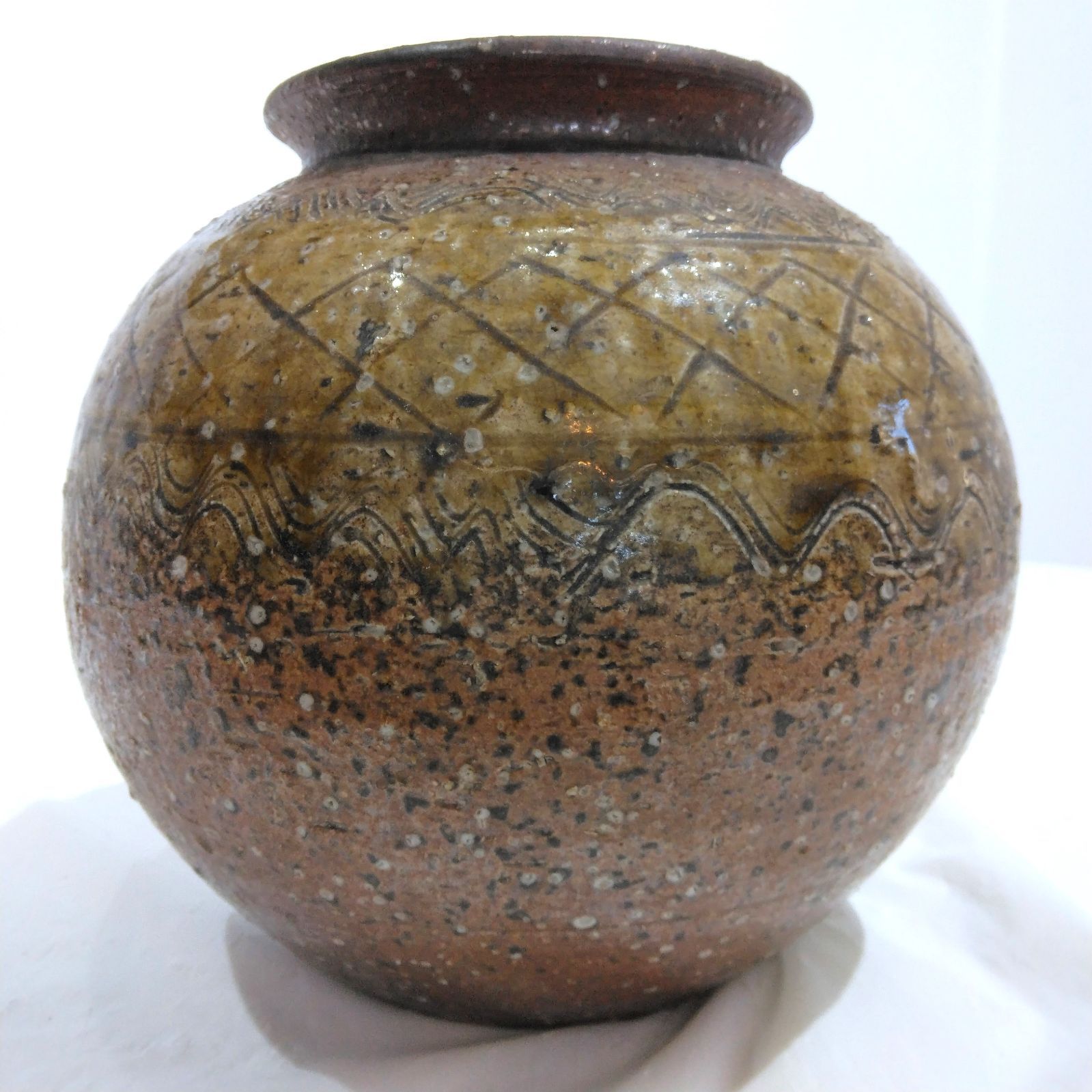 陶器 壺 銘あり 飾り壺 花器 民芸風 アンティーク風 A284 - メルカリ