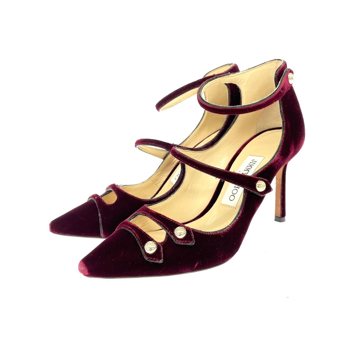 JIMMY CHOO ジミーチュウ 表記サイズ 36 パンプス ボルドー ベルベット レディース 240001135941