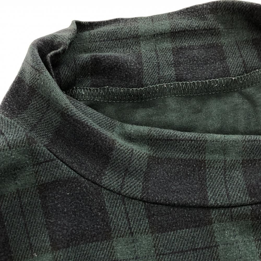 PEARLY GATES チェック柄ハイネックシャツ パーリーゲイツ 長袖ハイネックシャツ グリーン×ネイビー