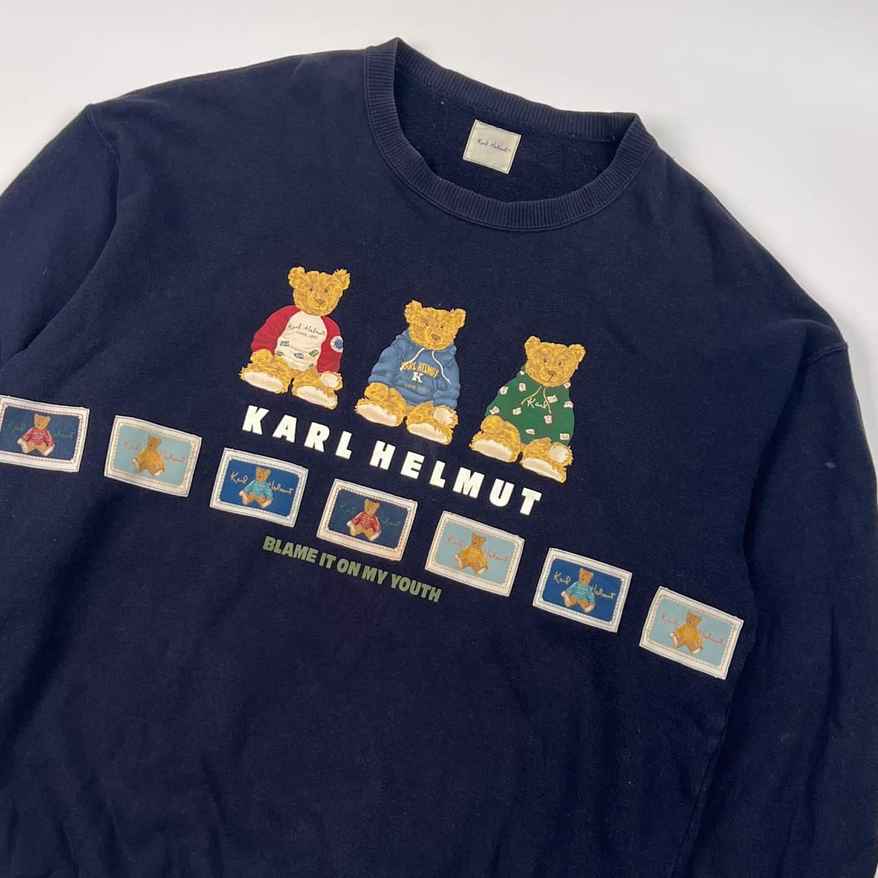 【ピンクハウス】トレーナー　スウェット　ネイビー　紺　カールヘルム Karl Helmut カールヘルム クマ デザイン スウェット トレーナー