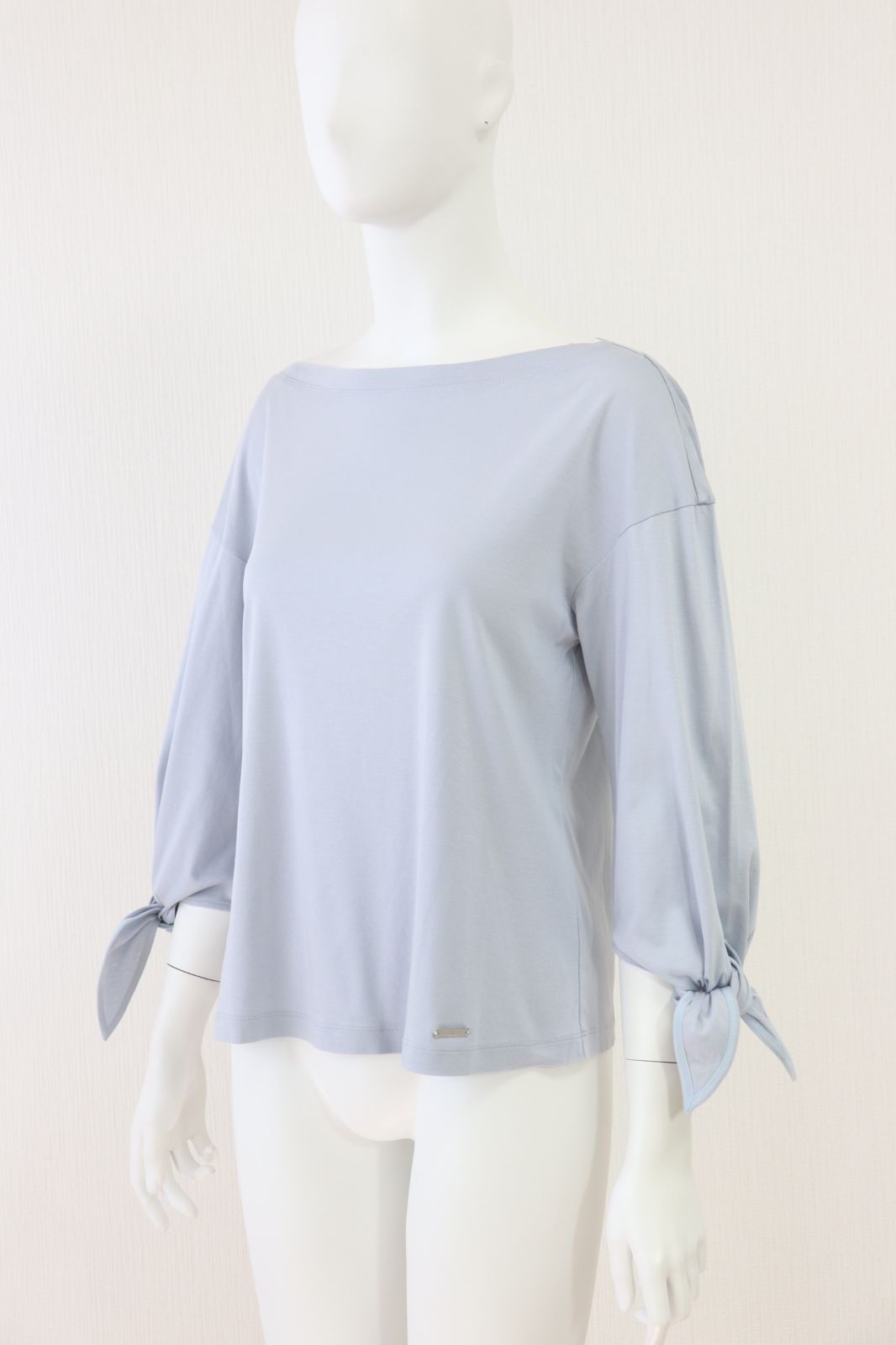 FOXEY 袖リボンカットソー Tシャツ 40128 水色系 トップス 七分袖 フォクシー