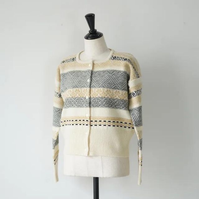 ASEEDONCLOUD | Seiyako jacquard cardigan off white one size | ニット セーター カーディガン アシードンクラウド 25AW