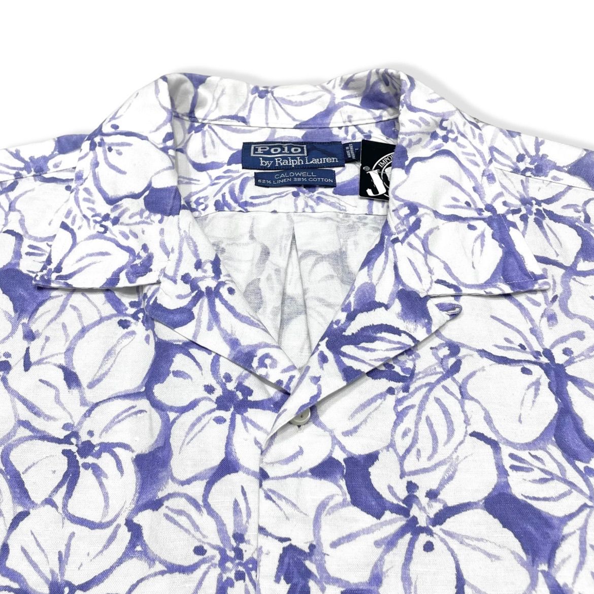 90sラルフローレン caldwell 開襟シャツ オープンカラーシャツ 小花柄 クリックポスト198円も可】(USED) Polo Ralphlauren ポロラルフ