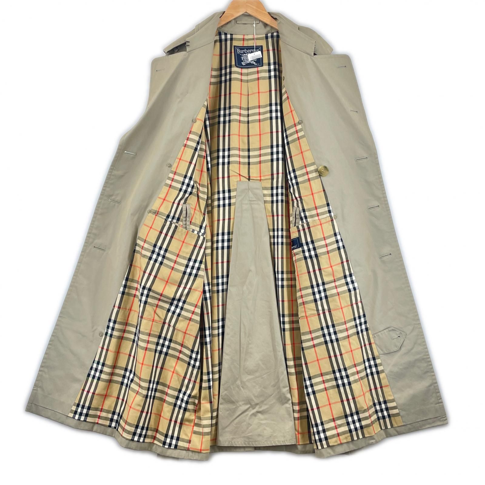 Burberrys バーバリー ヴィンテージ コットン100％ 裏地ノバチェック ロング丈 トレンチコート カーキ 92-170 メンズ KANDAIZUMI_COM