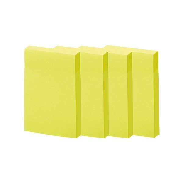 まとめ TANOSEE 強粘着ふせん75×50mm ビビッドカラー イエロー 1パック 10冊 ×5セット