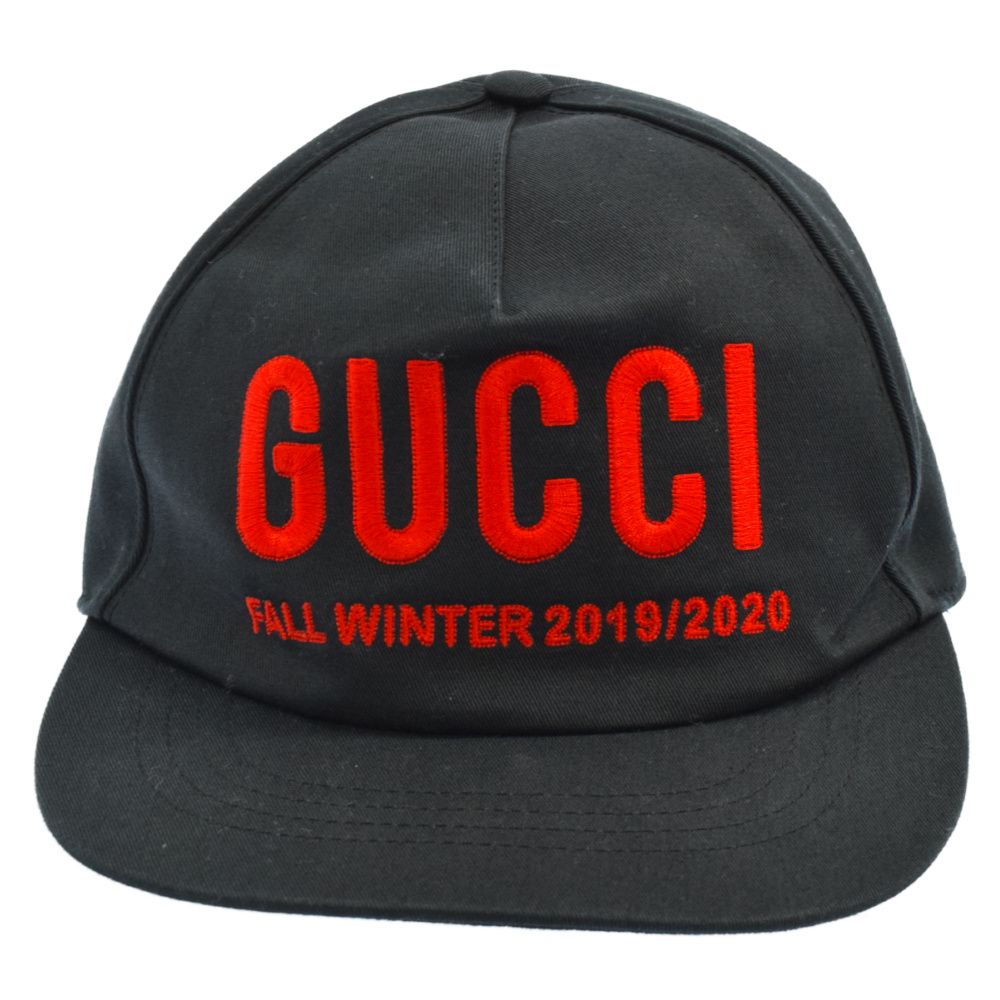 グッチ GUCCI 19AW 刺繍 BASEBALL CAP キャップ ブラック-