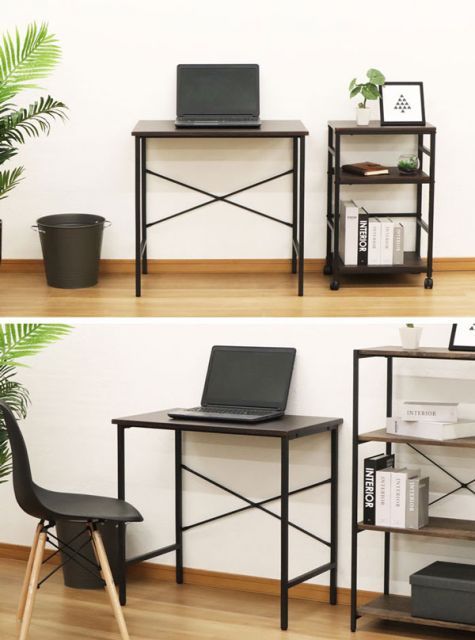 パソコンデスク ワークデスク 幅75cm 奥行45cm 高さ72.3cm コーナーデスク システムデスク ブラウン ブラック PCデスク オフィスデスク デスク 作業台 サイドテーブル キッチン リビング テレワ