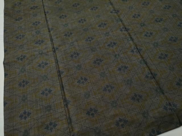 平和屋着物○本場大島紬 9マルキ 泥染め 花繋ぎ文 古山織物謹製 証紙