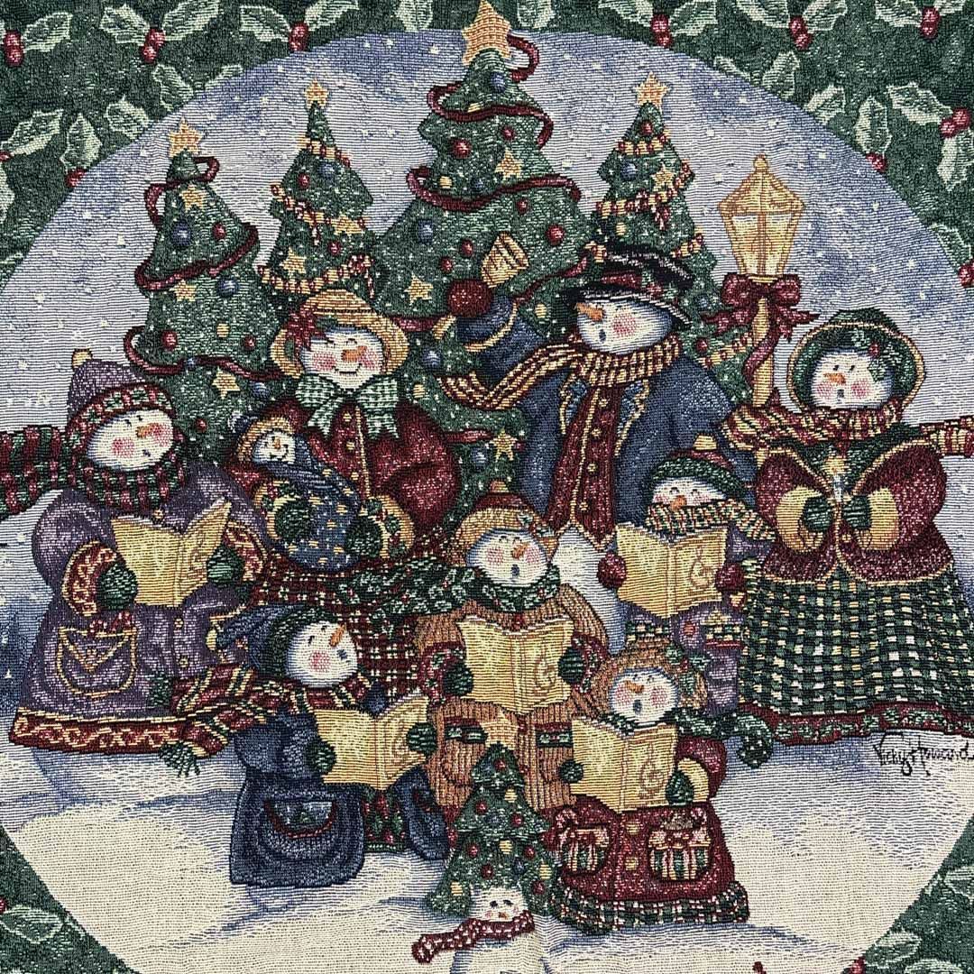 vintageラグ カーペット 雪だるま 集合 クリスマス 2055 - メルカリ